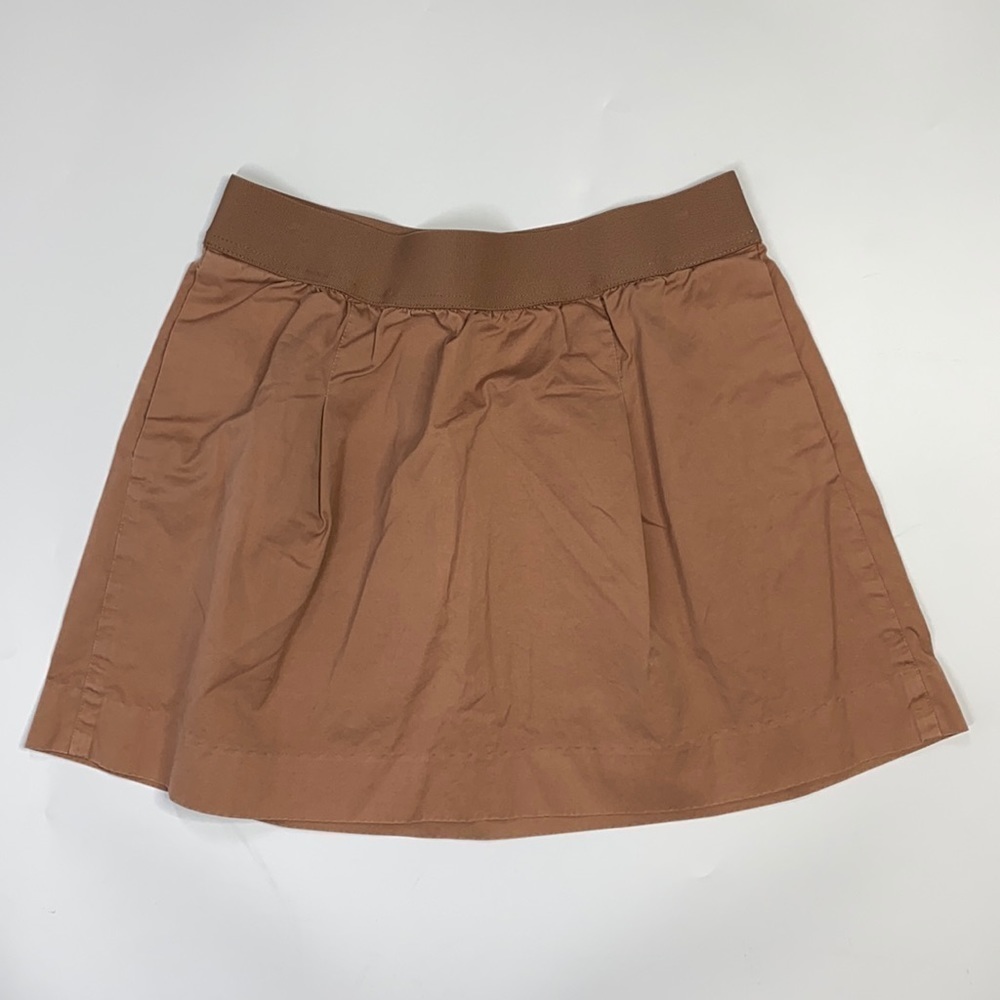 J.Crew Brown Pink Cotton Mini Skirt With Pockets Size 8